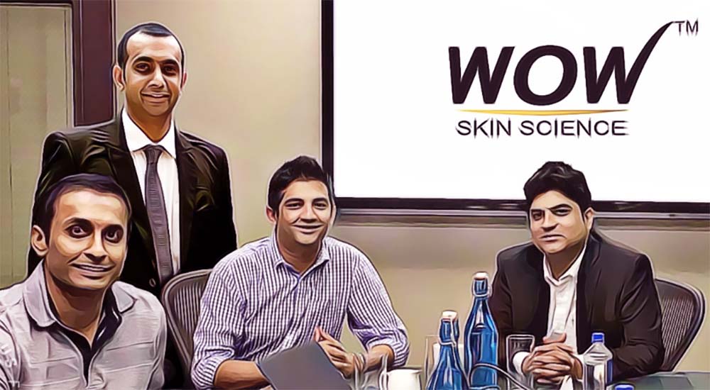 Founders of WOW Skin Science: Aravind Sokke, Ashwin Sokke, Karan Chowdhary and Manish Chowdhary.